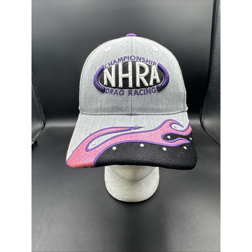 NHRA Championship Drag Racing Cap Adjustable Pink Purple Black NWOT